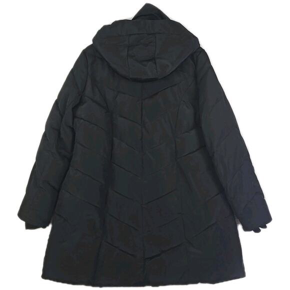 Steve Madden ~Woman XL/TG~ Black Detachable Hood Puffer Parka Zip-Up Coat. - Picture 9 of 16